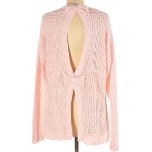 Bethany Mota baby Pink Bow Chunky Knit Sweater medium pullover